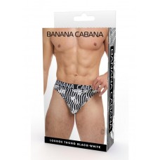 Banana Cabana Thong Md/lg Blk/wht