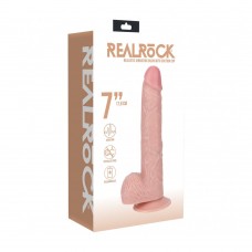 Realrock 7 In. Vibrating Cock With Balls Regular Straight Beige