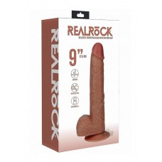 Realrock 9 In. Vibrating Cock With Balls Regular Straight Tan