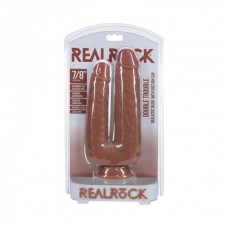 Realrock Double Trouble 7 In. / 8 In. Dildo Tan