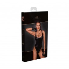 Noir Handmade Pvc Bodysuit With High-cut Bottom Hem L